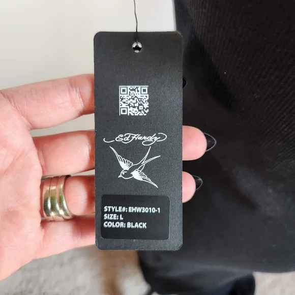 NWT Ed Hardy Black Graphic Dress - Picture 4 of 7